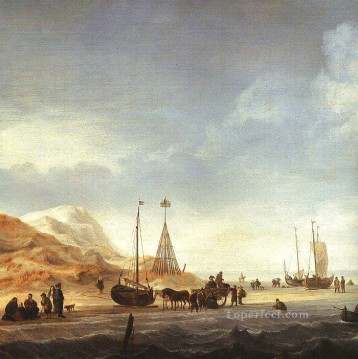 willem coenraetsz coymans Painting - Beach marine Willem van de Velde the Younger